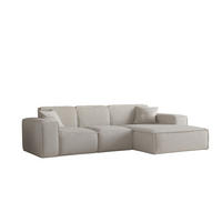 ECKSOFA Ottom Celes Premium Ascot Bukla - Beige, Holzwerkstoff/Textil (266/165cm) - Fun Möbel