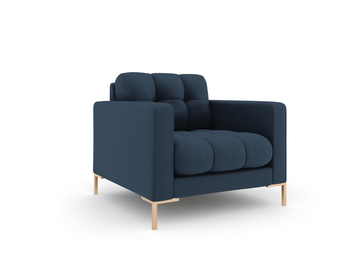 SESSEL Mamaia aus strukturiertem Stoff blau - Blau, Textil (92/75/87cm) - Micadoni