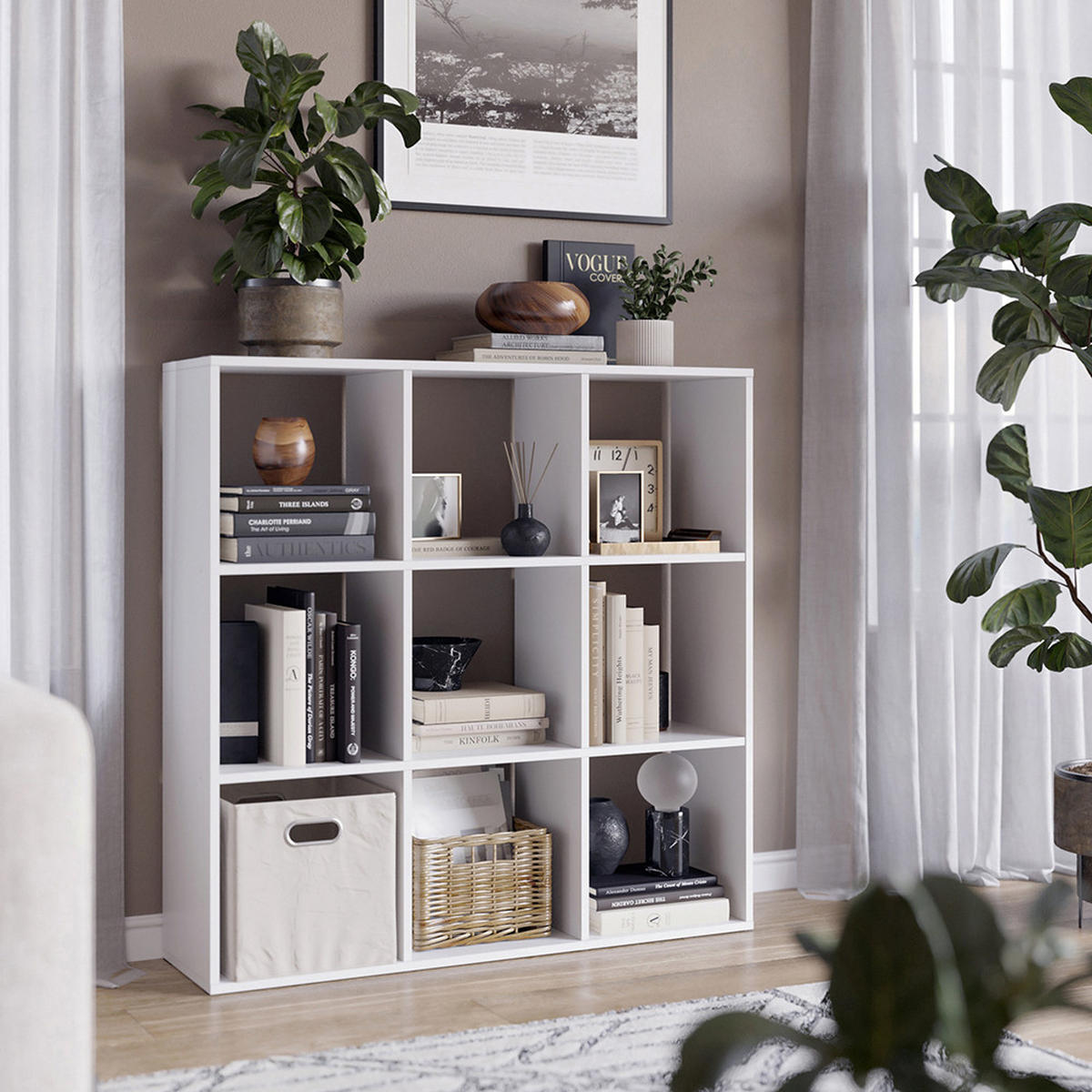 RAUMTEILER Nove Weiß 104 x 108 cm - Weiß, Holzwerkstoff (104/108/29cm) - Vicco