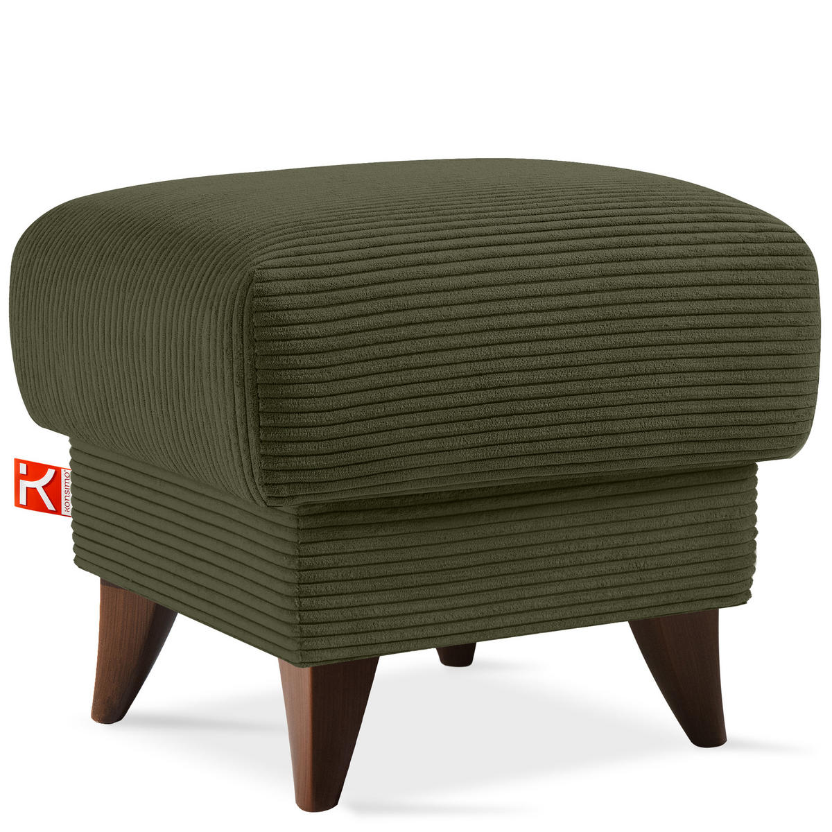 FUẞSTÜTZE GUSTAVO II, Olivgrün - Braun/Olivgrün, Holz/Holzwerkstoff (53/49/53cm) - KONSIMO®