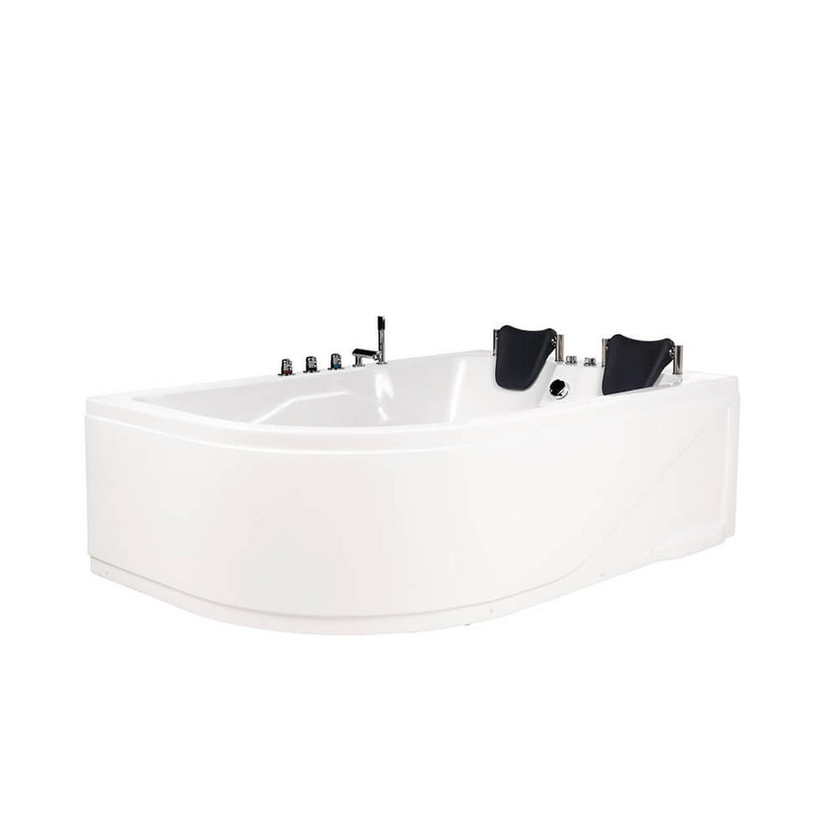 INDOOR Whirlpool für 2 Personen BLUE OCEAN XL - 180 x 120 cm Links - Weiß, Keramik (180/65/120cm) - Home Deluxe