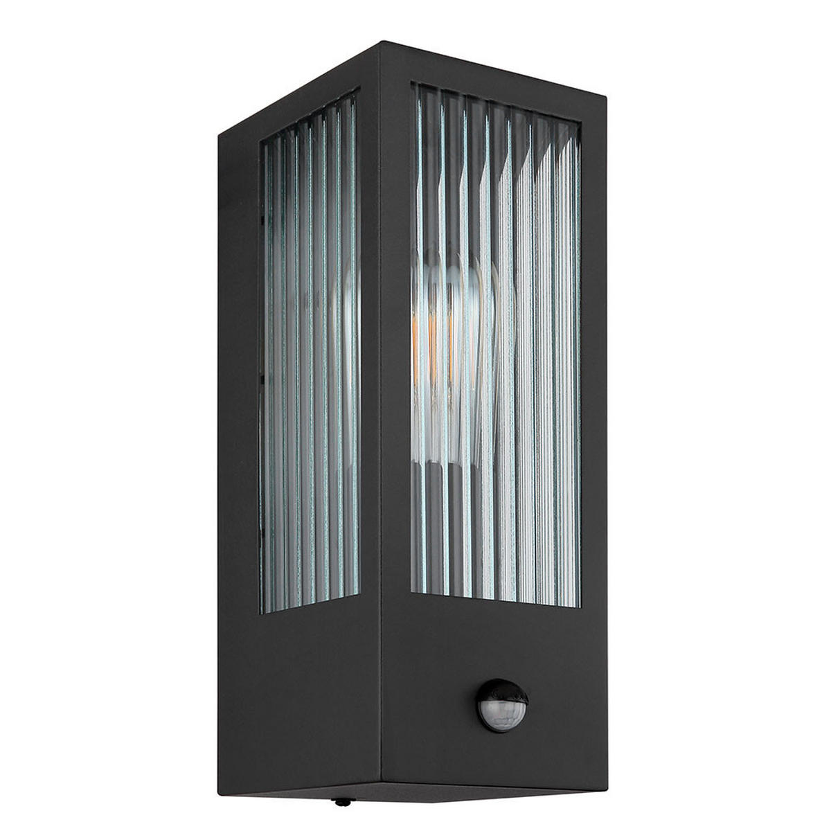 LED AUSSEN-WANDLEUCHTE GUNDULA Schwarz Glas - Schwarz, Glas (12/32/15.4cm) - Globo Lighting