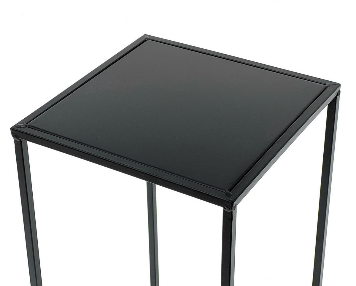 BLUMENHOCKER Metall Schwarz Eckig 50 cm Blumenständer Beistelltisch 96312 S Blumensäule Modern Pflanzenständer Pflanzenhocker - Schwarz, Metall (26/50/26cm) - DanDiBo