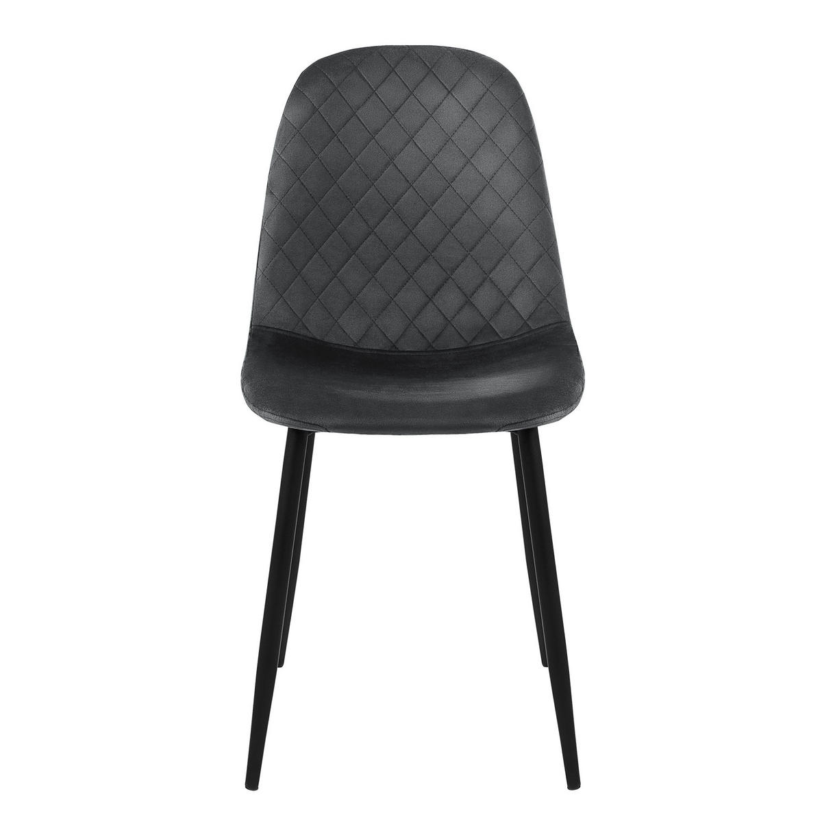 STUHL Samt Anthrazit 4er Set - Anthrazit, Metall (51/89/44cm) - ML-DESIGN
