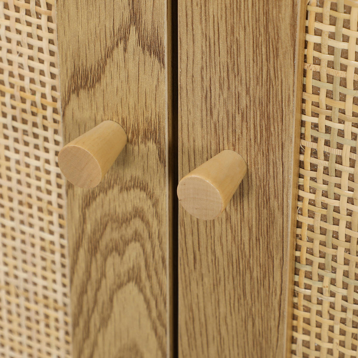 SIDEBOARD Naturfarben, Rattantüren, 120/40/75 cm - Naturfarben, Holz (120/75/40cm) - PANGIVO