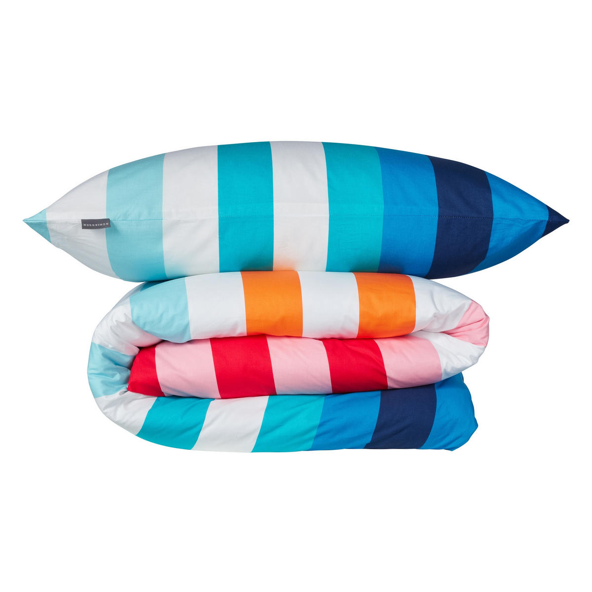 BETTWÄSCHESET Happy Stripe - Renforcé - 2-teilig - 135 x 200 cm - Türkis - Türkis, Textil (135/200cm) - SCHIESSER