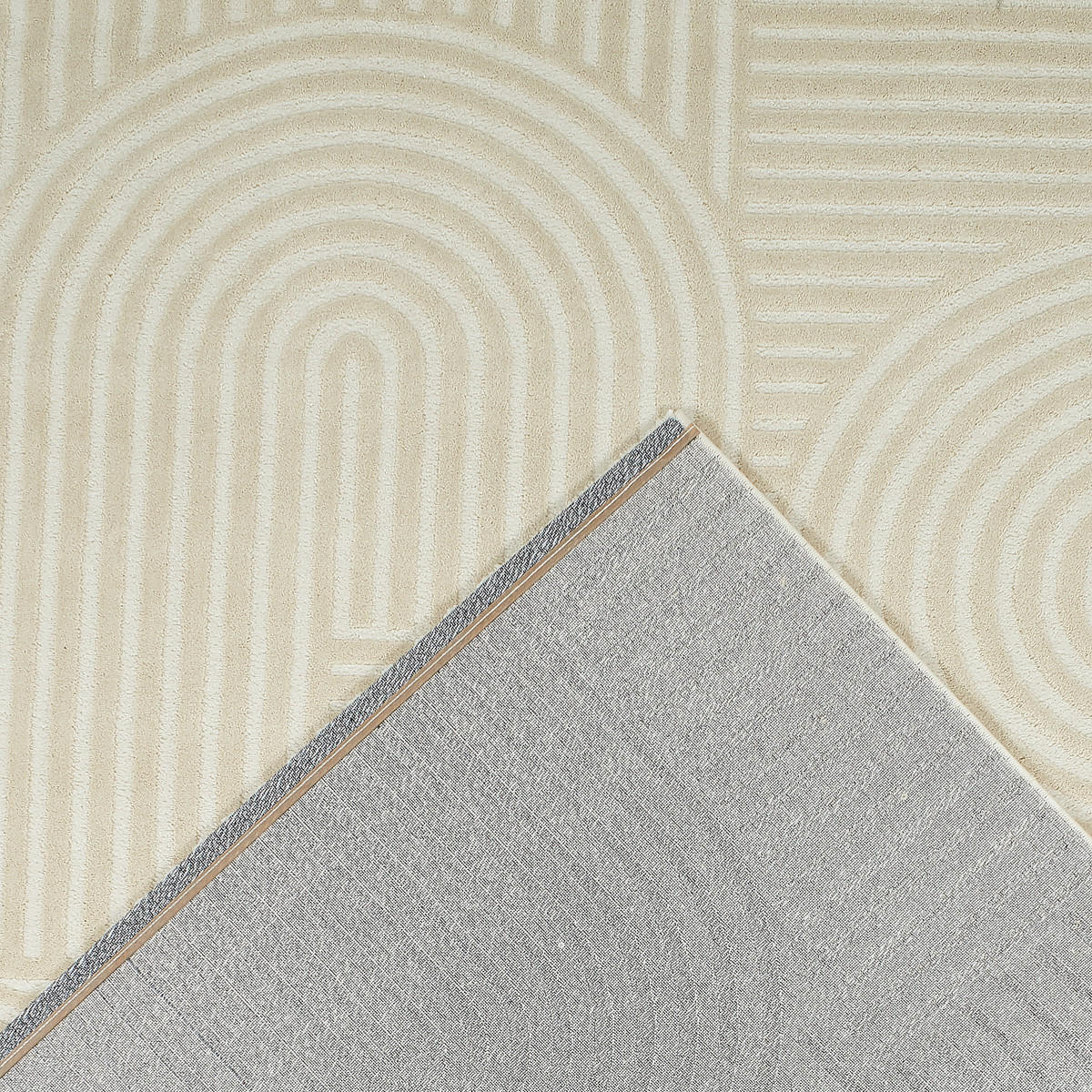 TEPPICH mit Bogenmuster in Creme Bianca 80x150 cm - Creme, Textil (80/150cm) - Nazar Rugs