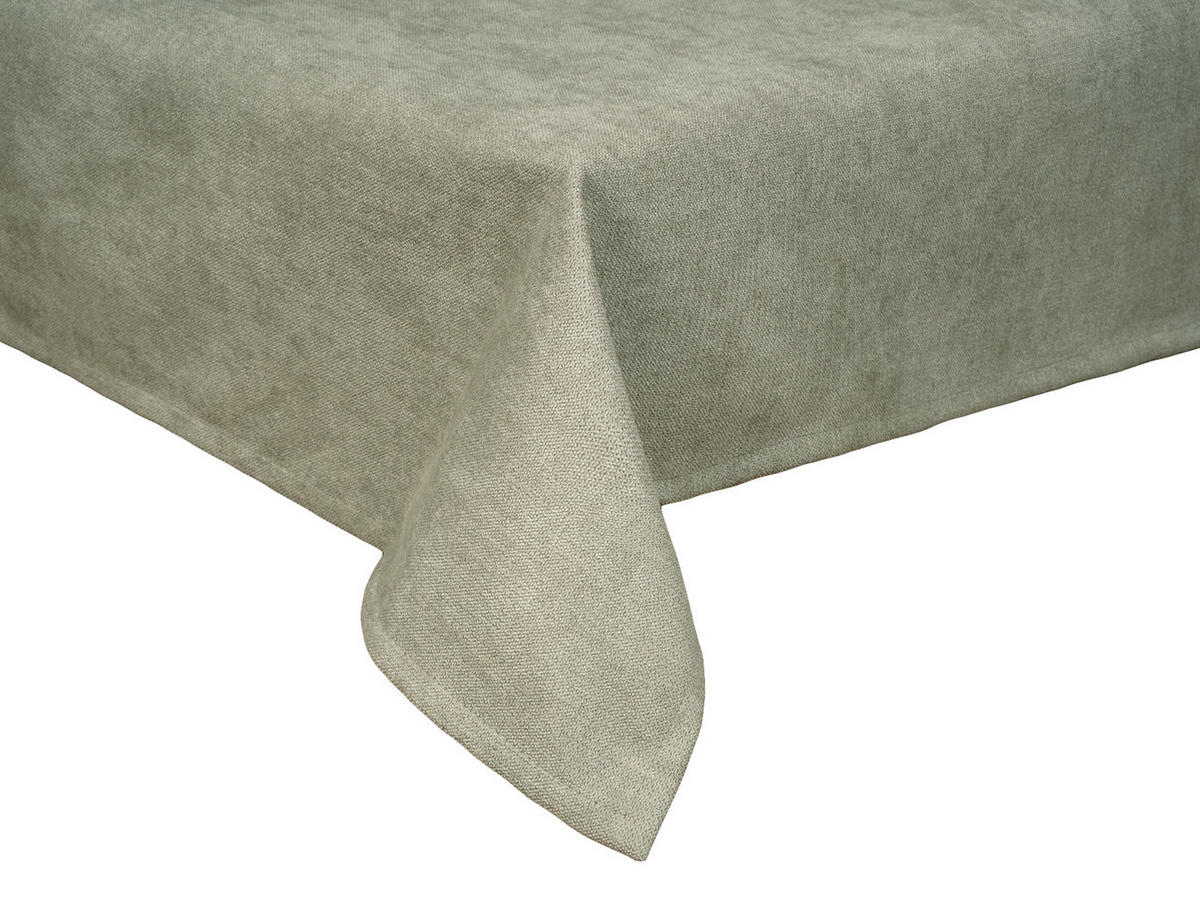 TISCHDECKE FarbTon Chenille-Haptik greig-taupe 100/100 cm - Taupe, Textil (100/100cm) - beties Heimtextil