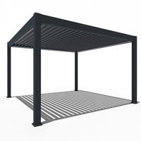 PERGOLA Deluxe Plus Elektrisch Pavillon Terrassenüberdachung Alu LED 4 x 4 M - Anthrazit, Metall (400/255/400cm) - WEIDE