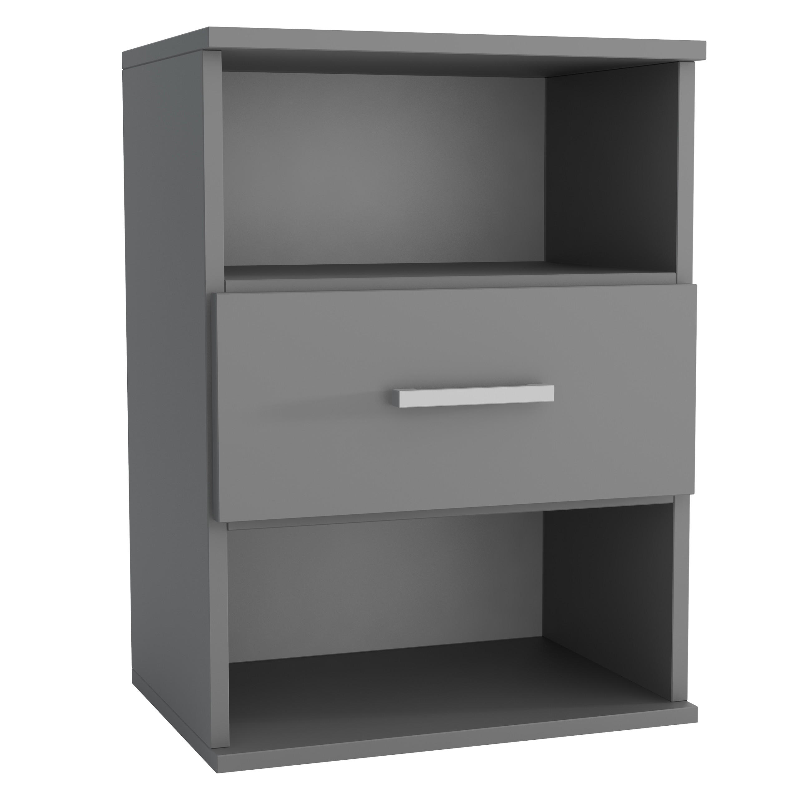 NACHTTISCH NOCTA 48/65,5/35 cm Graphitfarben - Graphitfarben, Holzwerkstoff (48/65.5/35cm) - MASSENO
