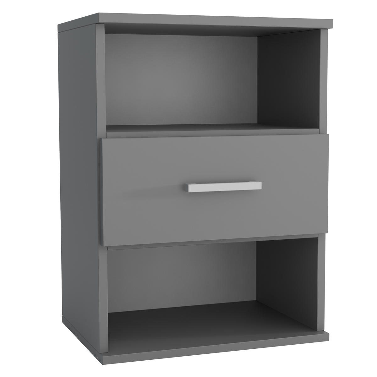 NACHTTISCH NOCTA 48/65,5/35 cm Graphitfarben - Graphitfarben, Holzwerkstoff (48/65.5/35cm) - MASSENO