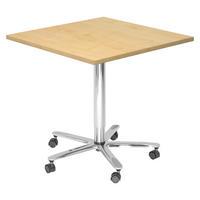 SÄULENHUBTISCH eckig ST 80/80/74 cm in Ahornfarben/chrom - Chromfarben/Ahornfarben, Holzwerkstoff (80/80/74cm) - bümö