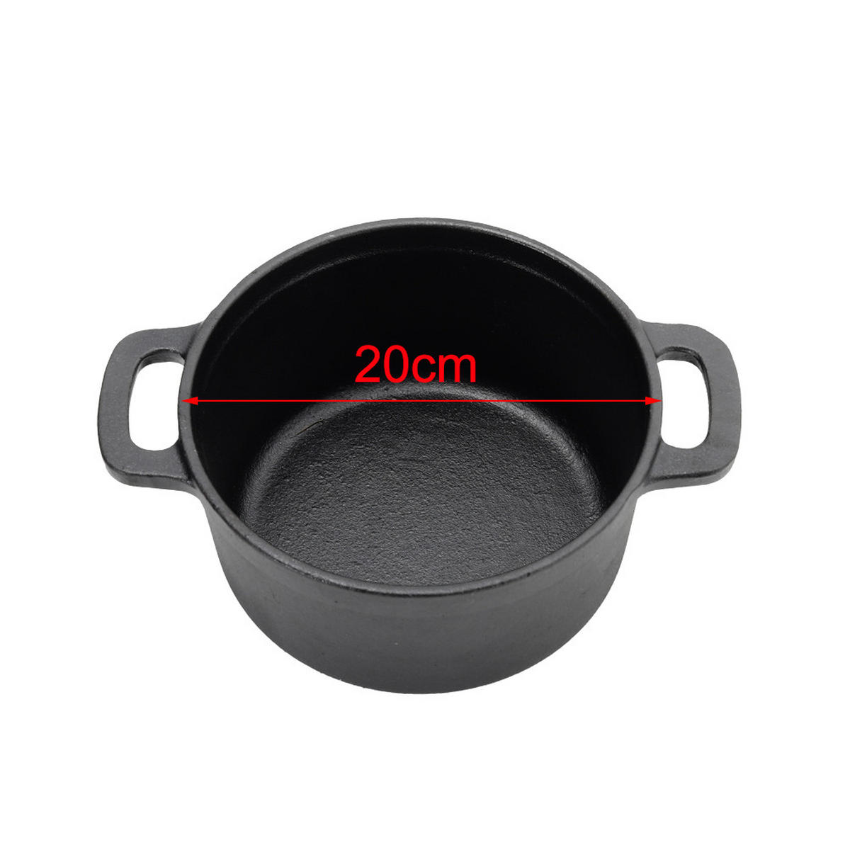 SCHMORTOPF mit Deckel aus Gusseisen in Schwarz 20 x 20 x 10 cm 3，5 kg - Schwarz, Metall (20cm) - Livingandhome