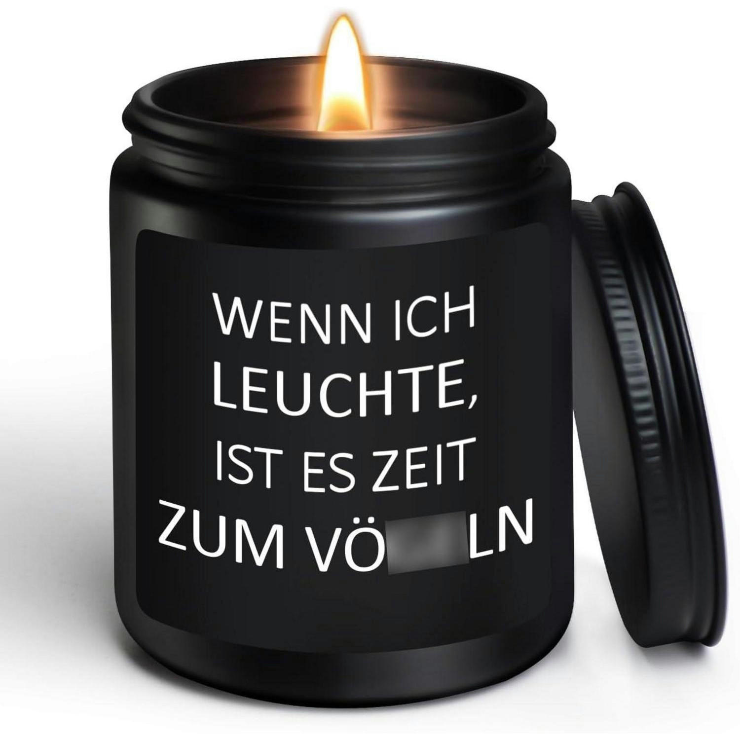 DUFTKERZE Sandelholz 50 Stunden Brenndauer - Schwarz, Paraffin (8cm)