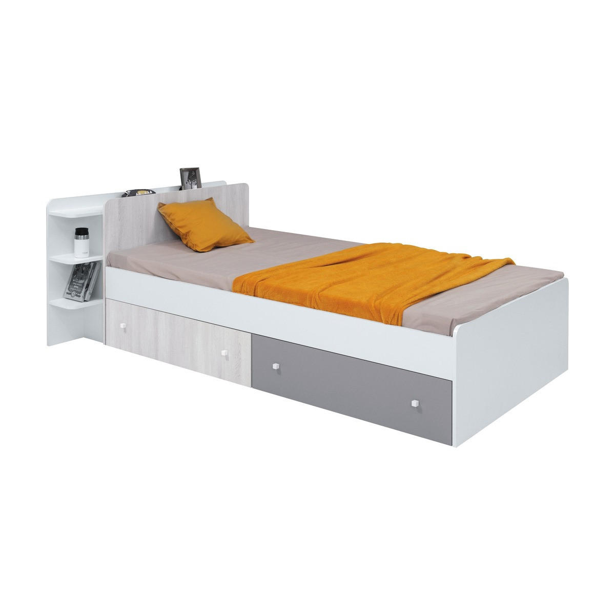 RAHMENBETT – 224 x 114 cm – COMO System – Grau - Grau, Holzwerkstoff - hi-markt