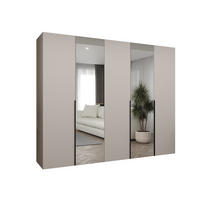 DREHTÜRENSCHRANK 202/250/52 5-türig - Kaschmir/Schwarz, Holz (250/202/52cm) - Abiks Möbel