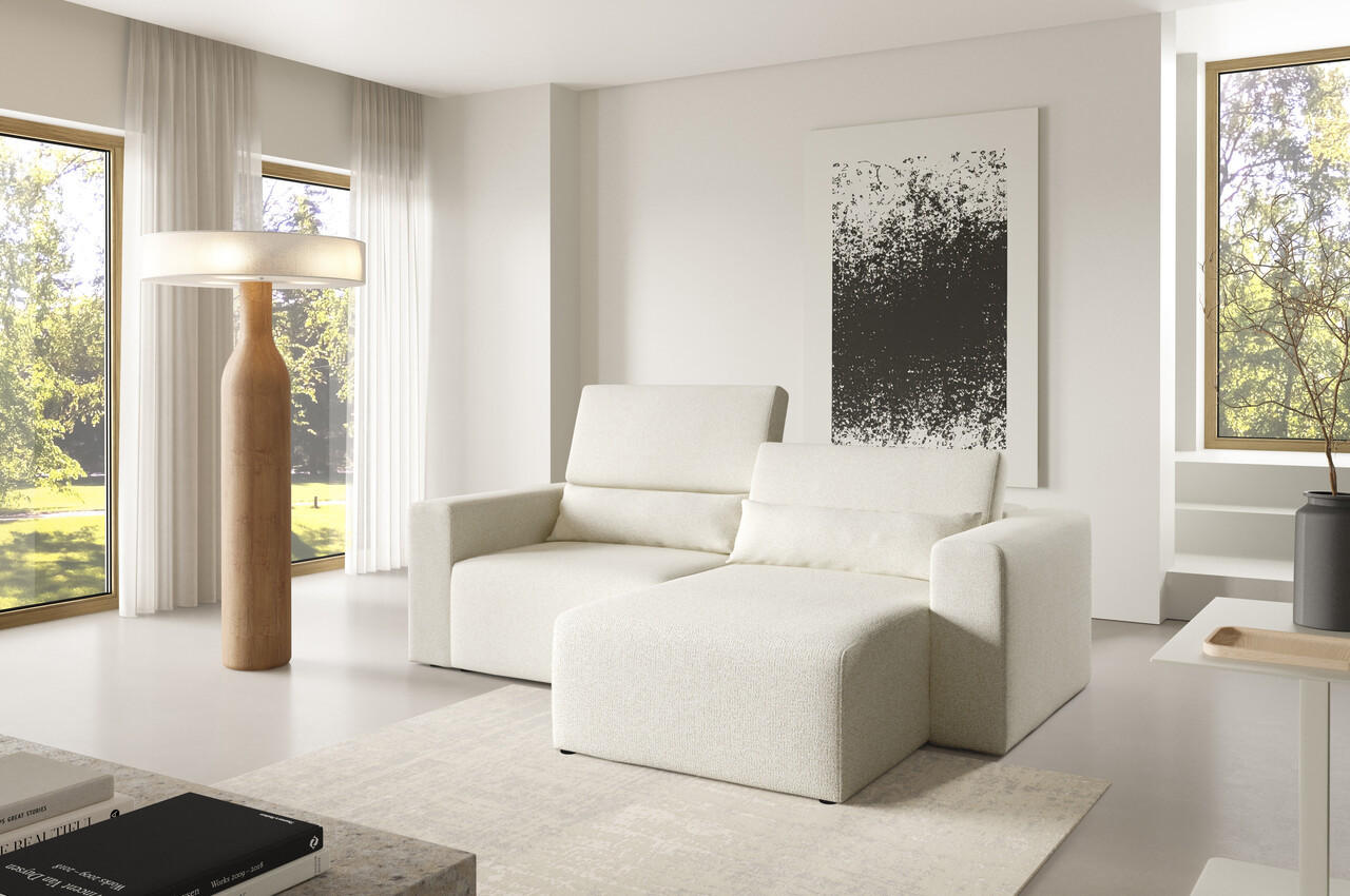 ECKSOFA Modular Premium Weiß - Schwarz/Weiß, Holz/Holzwerkstoff (225/172cm) - Furnisell
