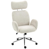 DREHSTÜHLE ergonomisch Kopfstütze höhenverstellbar Grau Weiß - Grau, Metall (65/123/75cm) - SHOPENTRA