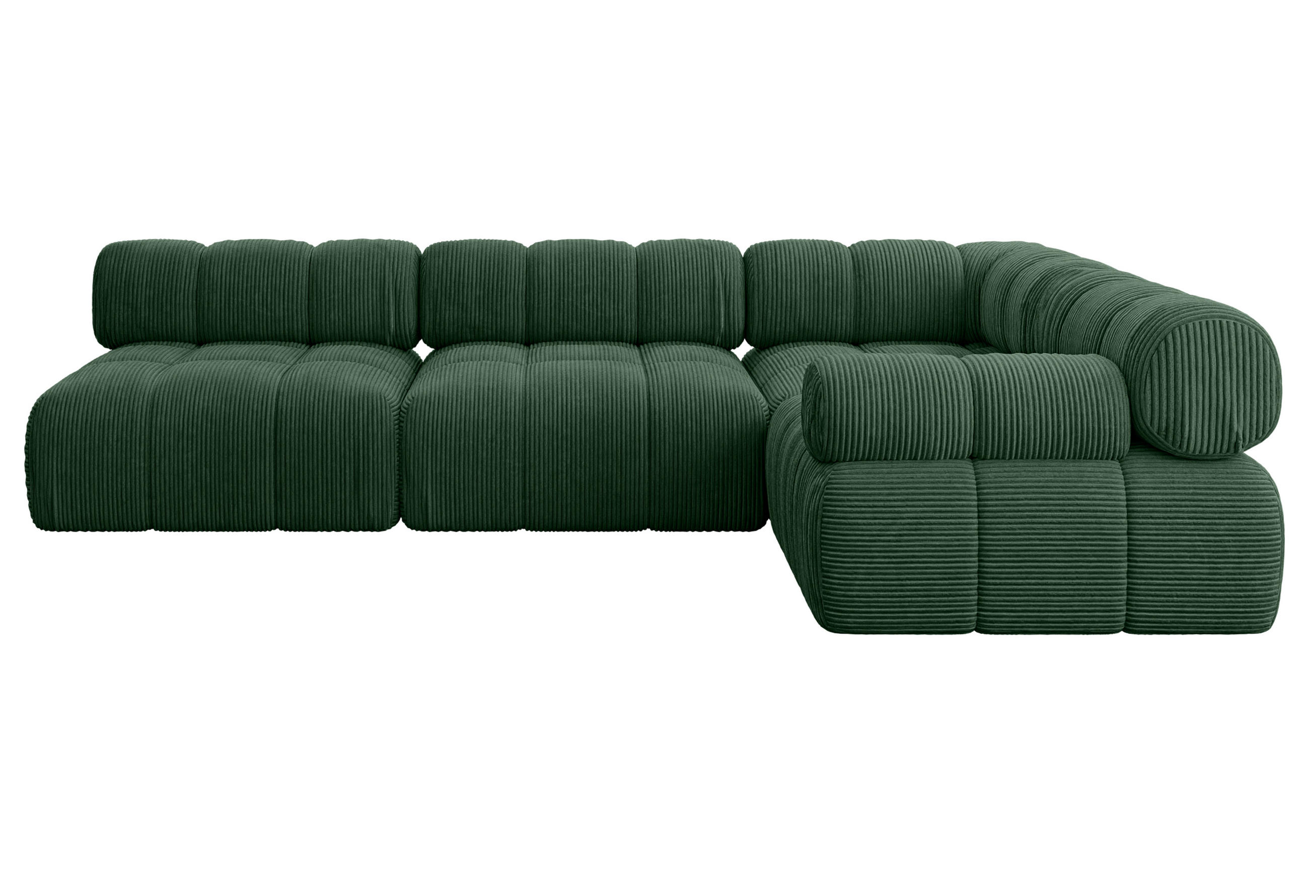 ECKSOFA modulares Sofa Mende-L2 - 285x190x70 cm Grün Cord - Grün, Holzwerkstoff/Textil (285/190cm) - ALTDECOR