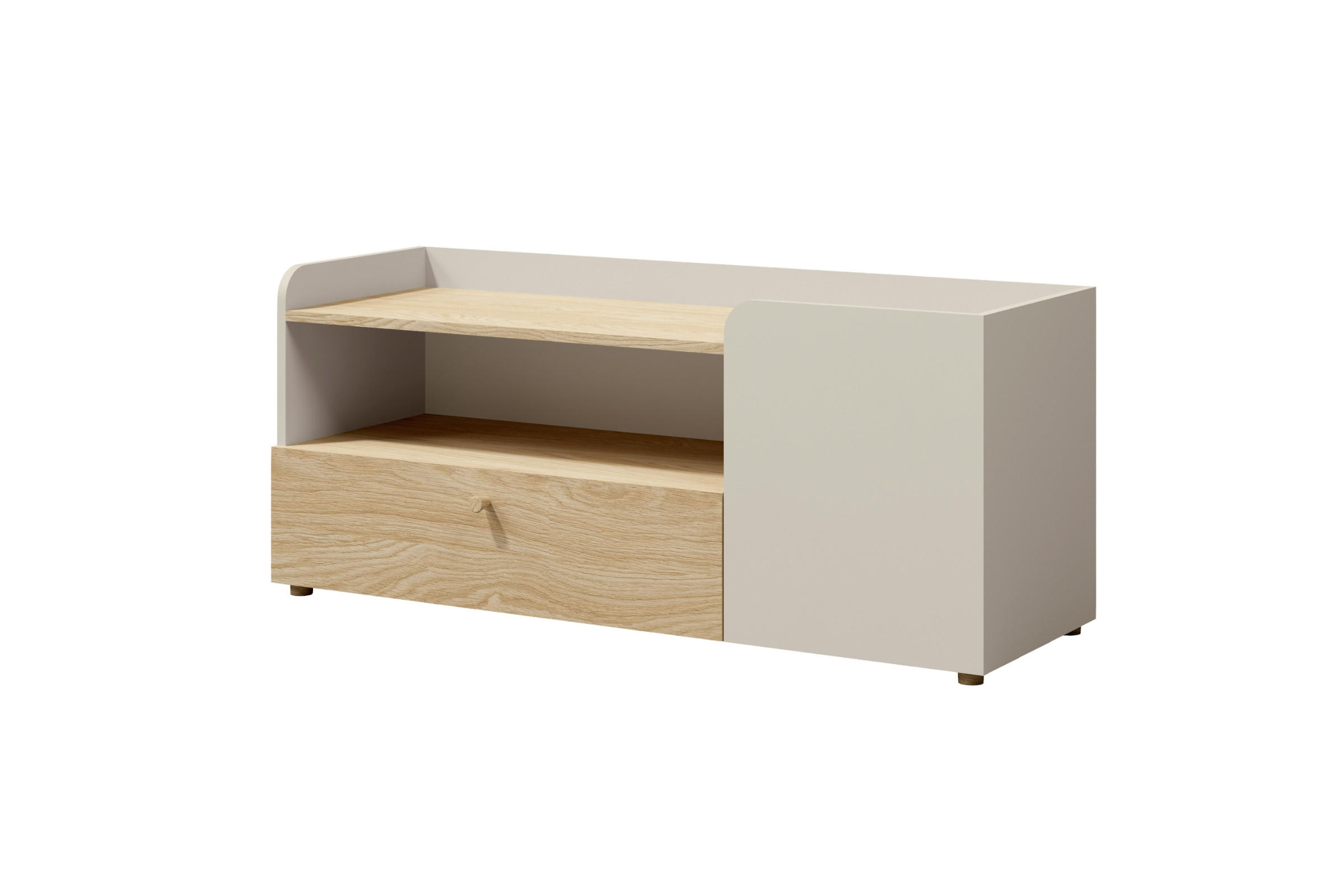 Deine Möbel 24 Tv-Lowboard Eiche, Greige 120x51x40 cm