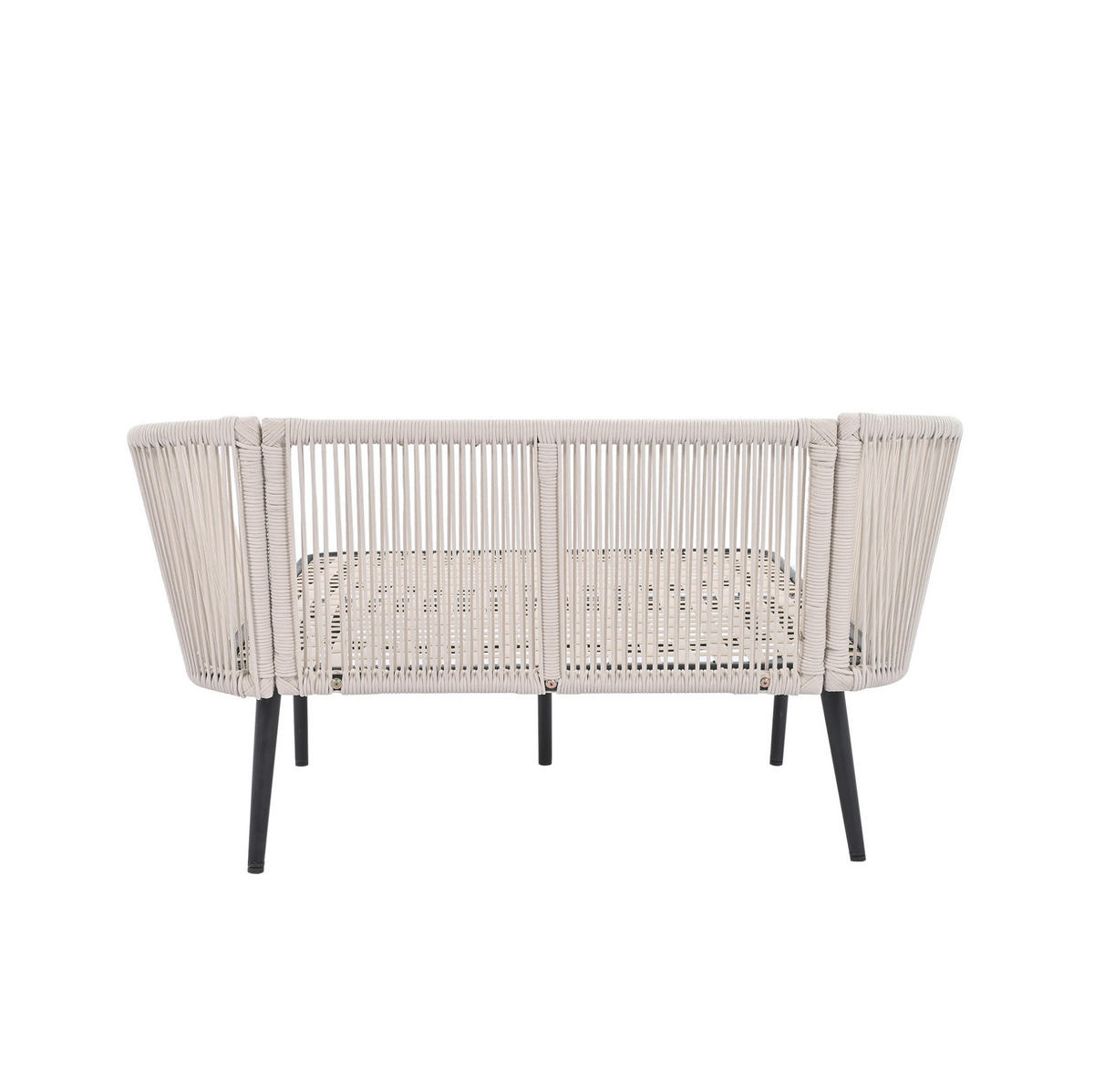 GARTENLIEGE 130/120/67 cm beige aus Stahl und Polyester mit abnehmbaren waschbaren Kissen - Beige, Textil (120/67/130cm) - OKWISH