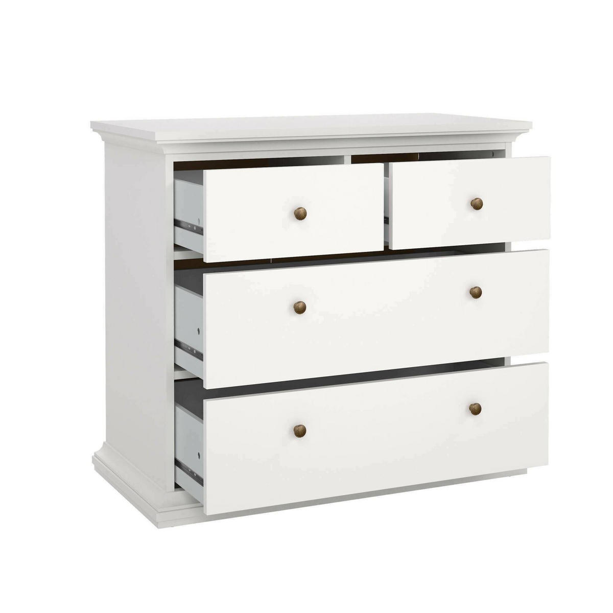 KOMMODE Weiß 48.5/96.2/86.9 cm - Weiß, Holzwerkstoff (96/87/49cm) - DMORA