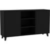 KOMMODE Home mit 2 Türen und 2 Regale, ohne Griffe, Schwarz - Schwarz, Holzwerkstoff (150/85/40cm) - Beautysofa