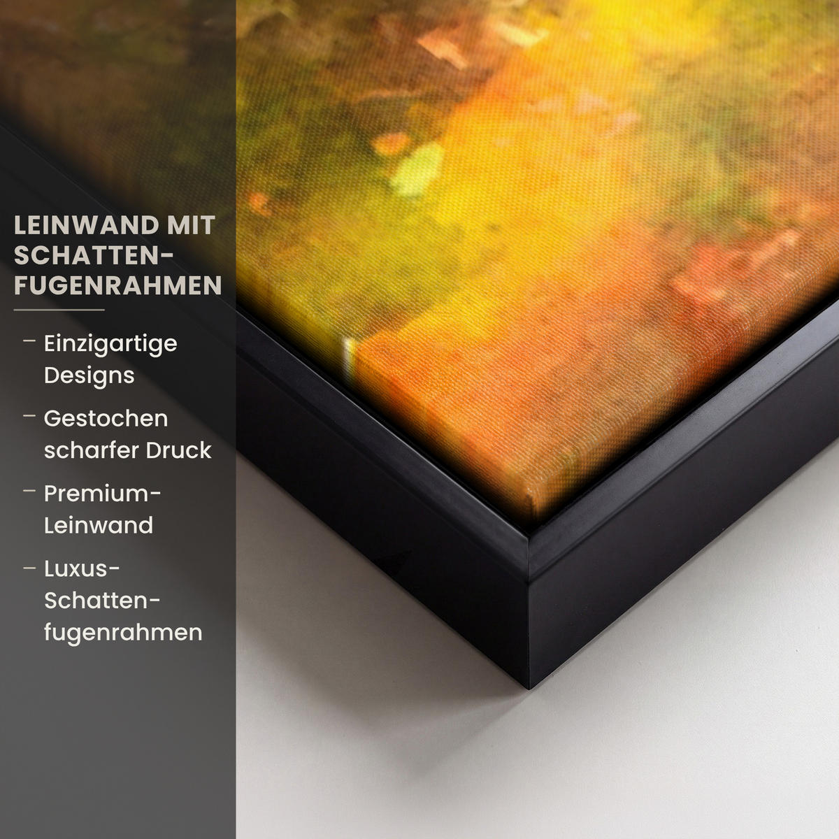 LEINWAND Bilder mit Rahmen - Natur - Ölfarbe - Hirsche - Tiere - Herbst - Orange - 80x120 - Orange, Textil (80/120cm) - MuchoWow