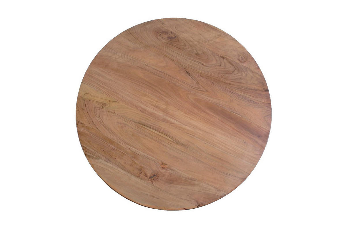 ESSTISCH RUNA - Beige/Silberfarben, Holz/Metall (120/120/78cm) - SAM