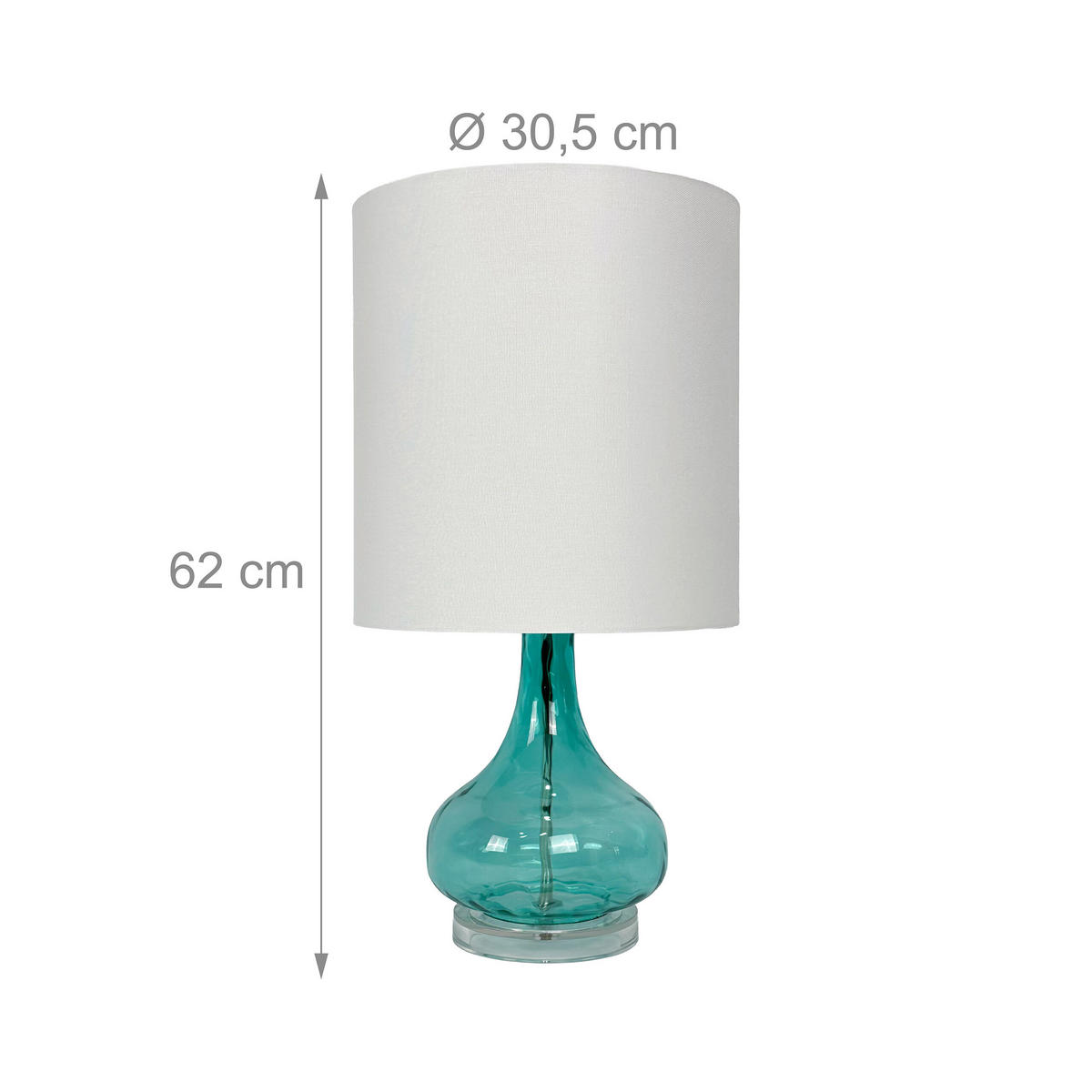 TISCHLAMPE - Multicolor, Glas/Textil (30.5/30.5/62cm) - Relaxdays