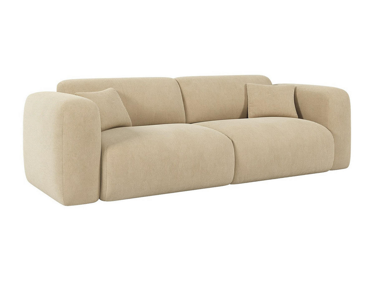 SCHLAFSOFA - 4 Personen - Samt, Stoff - Beige - - Beige, Textil (240/73/97cm) - Vente-Unique