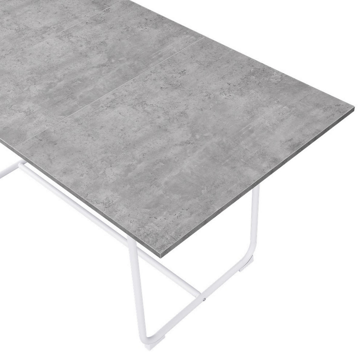 ESSTISCH PIUS 120-160/80/76 cm - Weiß/Grau, Holzwerkstoff/Metall (120/80/76cm) - B&D Home