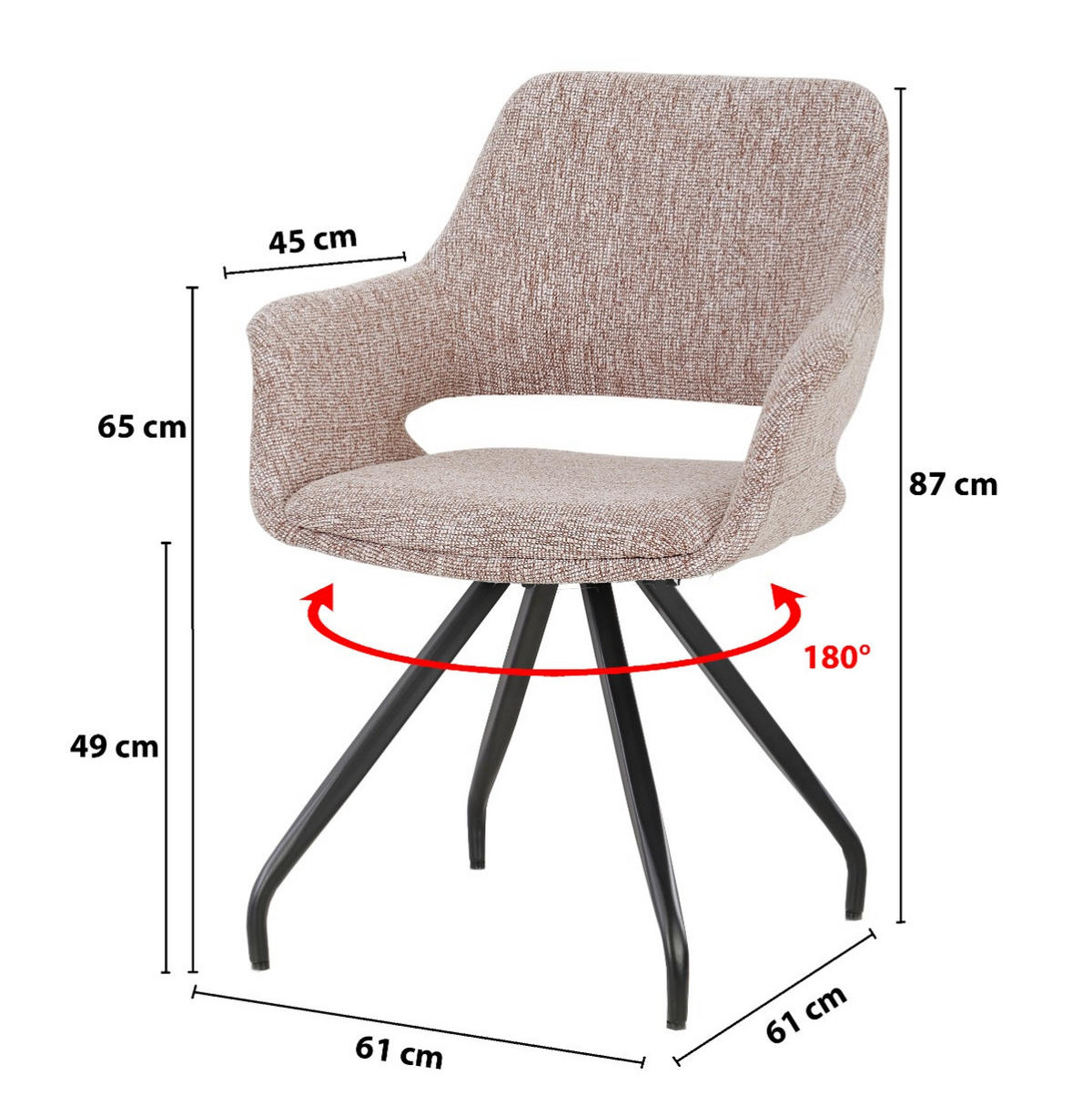 ESSZIMMERSTÜHLE Capp Rosa 61/61/88 cm - Pink, Textil (61/88/61cm) - Livingfurn