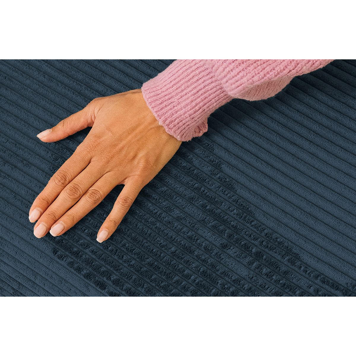 2-3-SITZER-SCHLAFSOFA aus blauem Cord - Blau, Textil (95/70.5/190cm) - Kimo