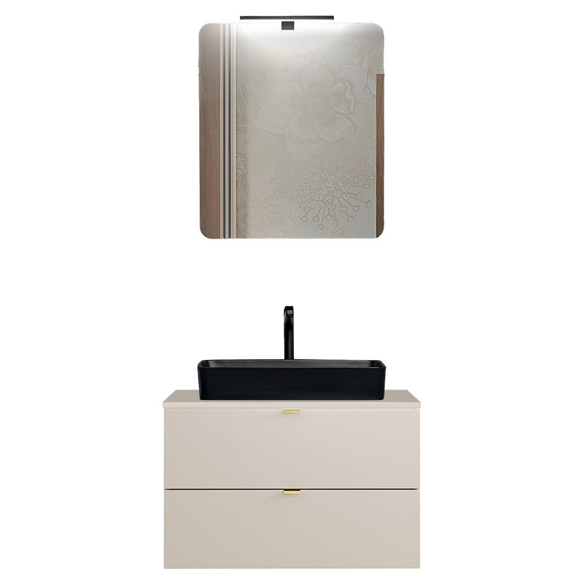 BADMÖBEL-SET 2-TLG. Durango-56 - Beige, Holzwerkstoff (125/200/47cm) - Lomado