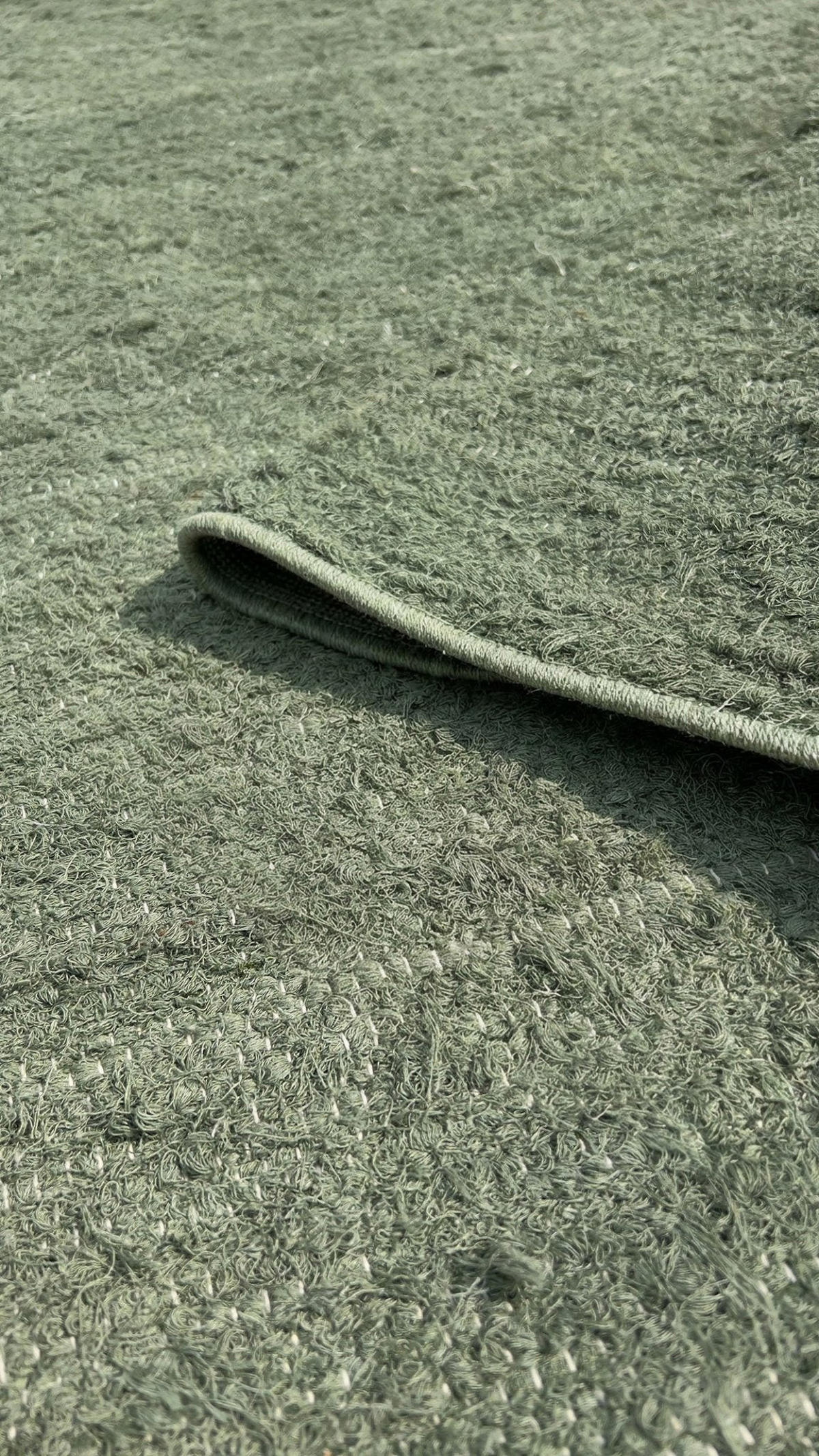 TEPPICH aus recycelter Baumwolle handgewebt grün - Grün, Naturmaterialien (160/230cm) - AFK Living