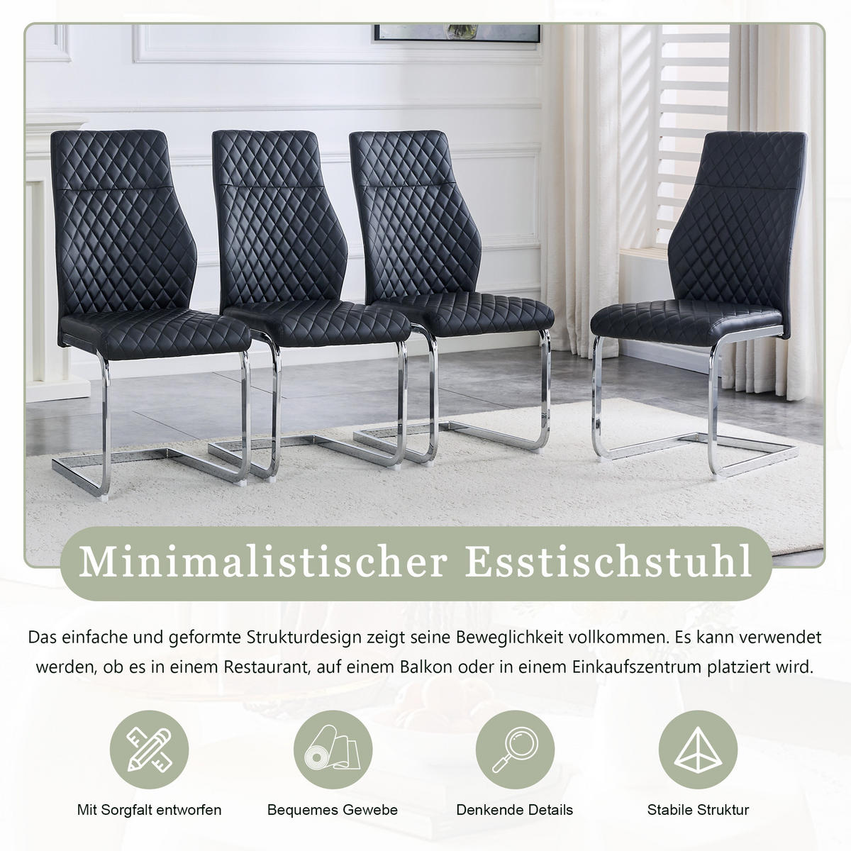 SCHWINGSTUHL DE-36563 2er-Set mit PU-Bezug und Metallrahmen Schwarz - Schwarz, Metall (63/100/43cm) - ComfortXL