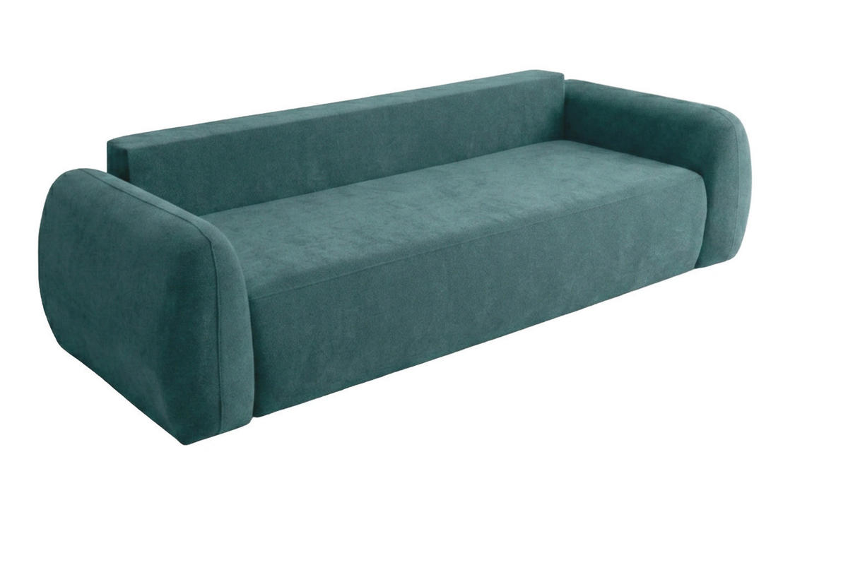 POHOVKA S Funkcí Spaní A Úložným Prostorem, Látka Doha, Zelená, HELA - zelená barva, dřevo (250/89/100cm) - Kaiser Möbel