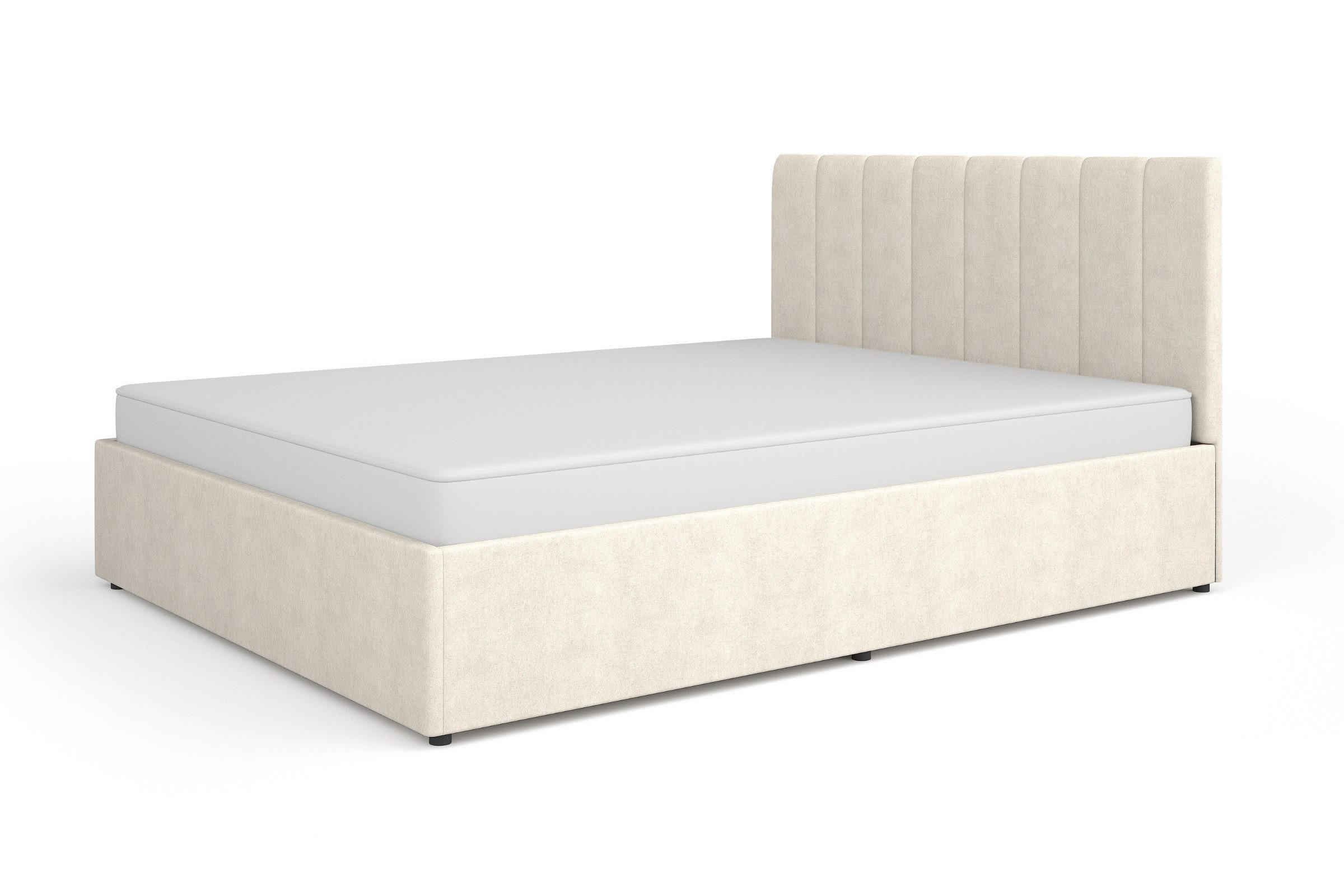 POLSTERBETT MONI 12 160/200 cm in Velours Beige - Beige, Holzwerkstoff/Textil (160/200cm) - Deine Möbel 24