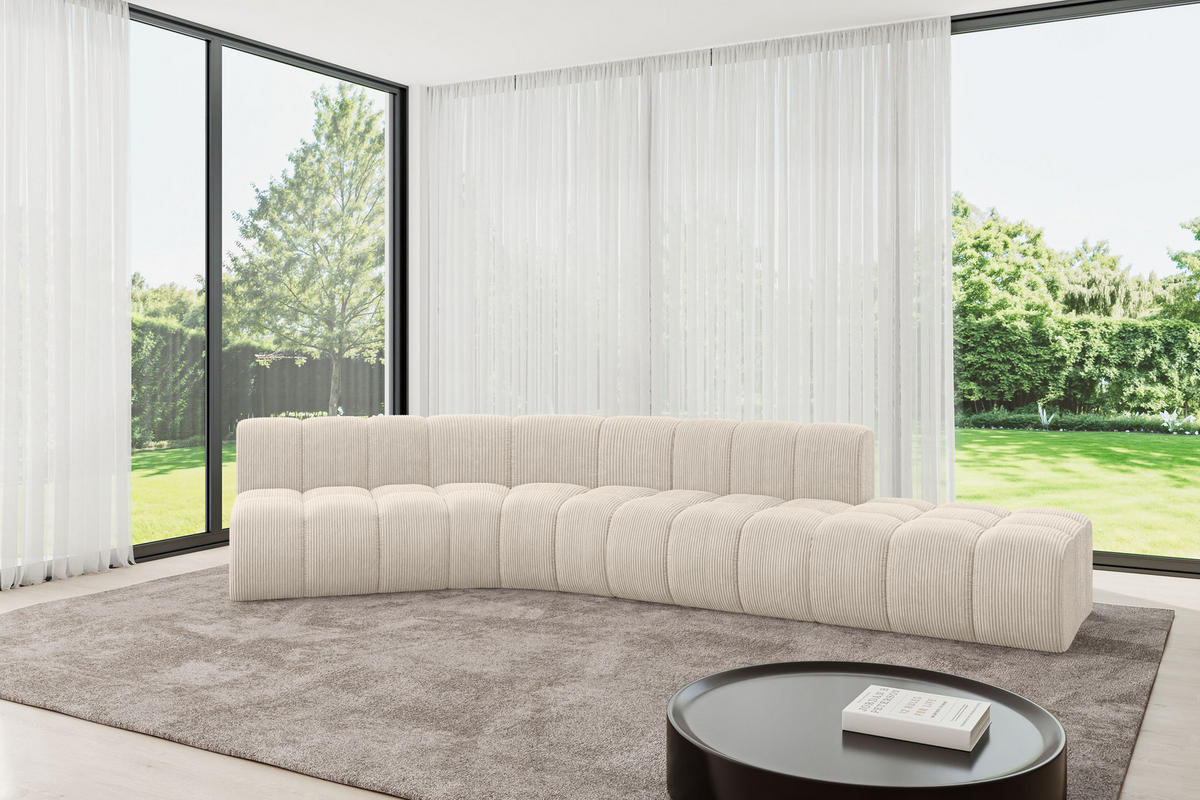 ECKSOFA modulares Sofa Brilo-L1 - 380x174x70 cm Beige - Beige, Holzwerkstoff/Textil (380/174cm) - ALTDECOR