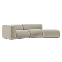 4-SITZER-SOFA Samt Stoff Creme - Perlmutt/Creme, Kunststoff/Textil (335/70/166cm) - Makamii