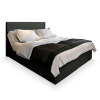 BOXBETT MILARA 160x200 cm mit Matratze und Topper - Schwarz - Schwarz, Holz (160/200cm) - MASSENO