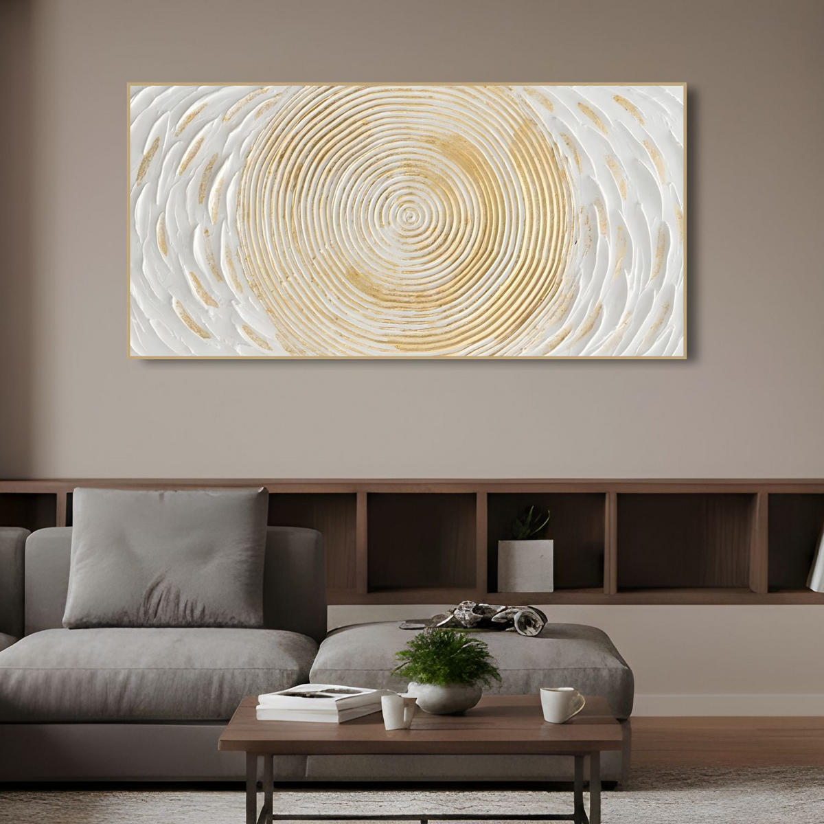 ACRYLBILD HANDGEMALT 100/50 cm - Weiß, Holz/Textil (100/50cm) - KUNSTLOFT