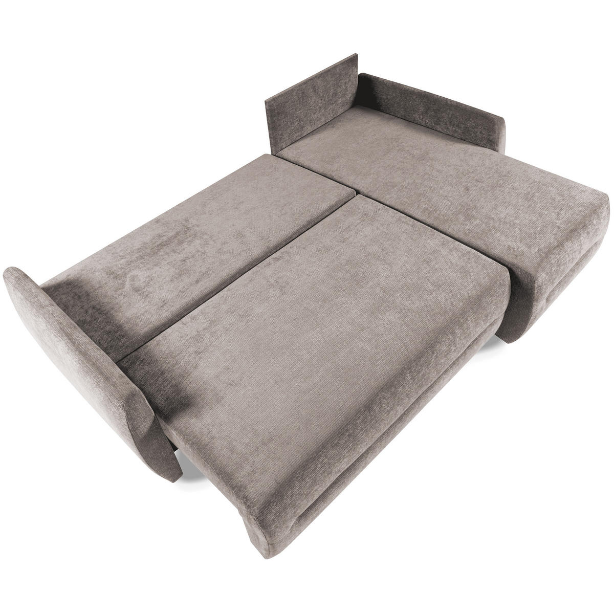 ECKSCHLAFSOFA Camila mit Schlaffunktion und universeller Ottomane, Braun - Braun, Textil (225/153cm) - Beautysofa