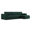ECKSOFA Links Strukturstoff Stoff Grün - Dunkelgrün/Schwarz, Kunststoff/Textil (314/167cm) - Makamii