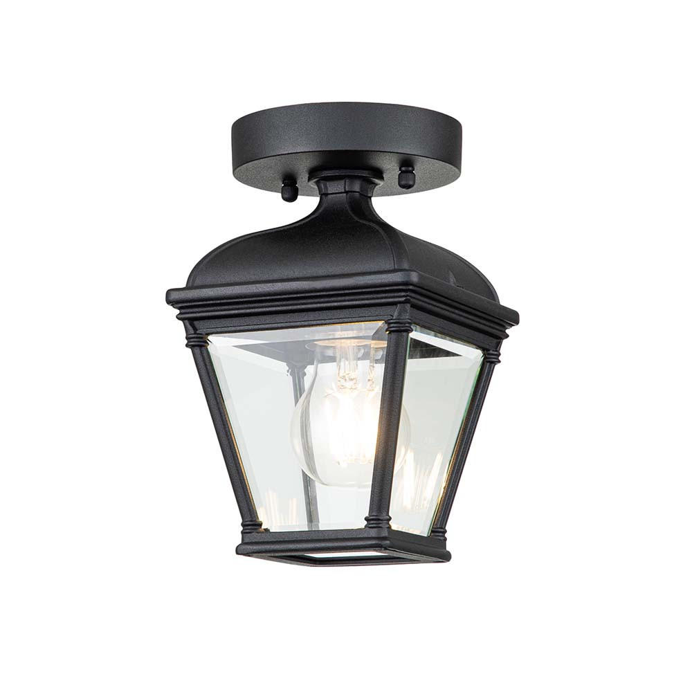 DECKENLEUCHTE Bayview Glas Schwarz - Schwarz, Metall (14.2/14.2/22.4cm) - Elstead Lightning