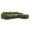 ECKSOFA Beidseitig Chenille Stoff Grün - Braun/Olivgrün, Holz/Textil (270/190cm) - Makamii