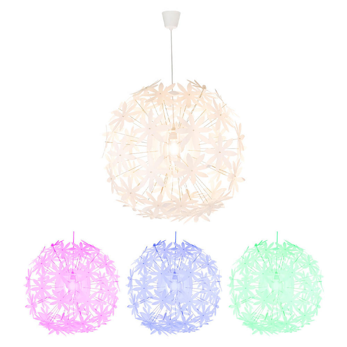 LED HÄNGELEUCHTE Stella Weiß Kunststoff - Weiß, Kunststoff (60/60/150cm) - Globo Lighting