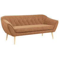 SOFA Pirs 3 Sitzer Strukture Orange - Orange/Braun, Holz/Textil (180/75/74cm) - MKS