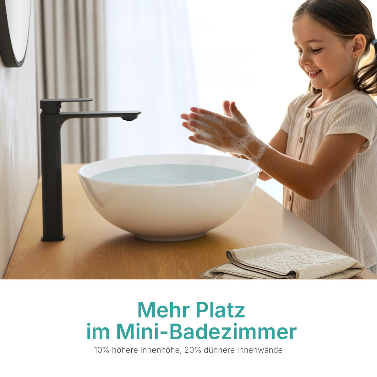 WASCHBECKEN Keramik Weiß Glänzend Ø41,5 / 15,5 cm - Weiß, Keramik (41.5/15.5/41.5cm) - EMKE